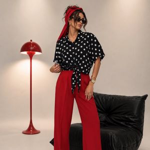 مشخصات شومیز جلو گره توپ توپی زنانه