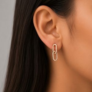 خرید آنلاین گوشواره آویز مینیمال مدل لینک
