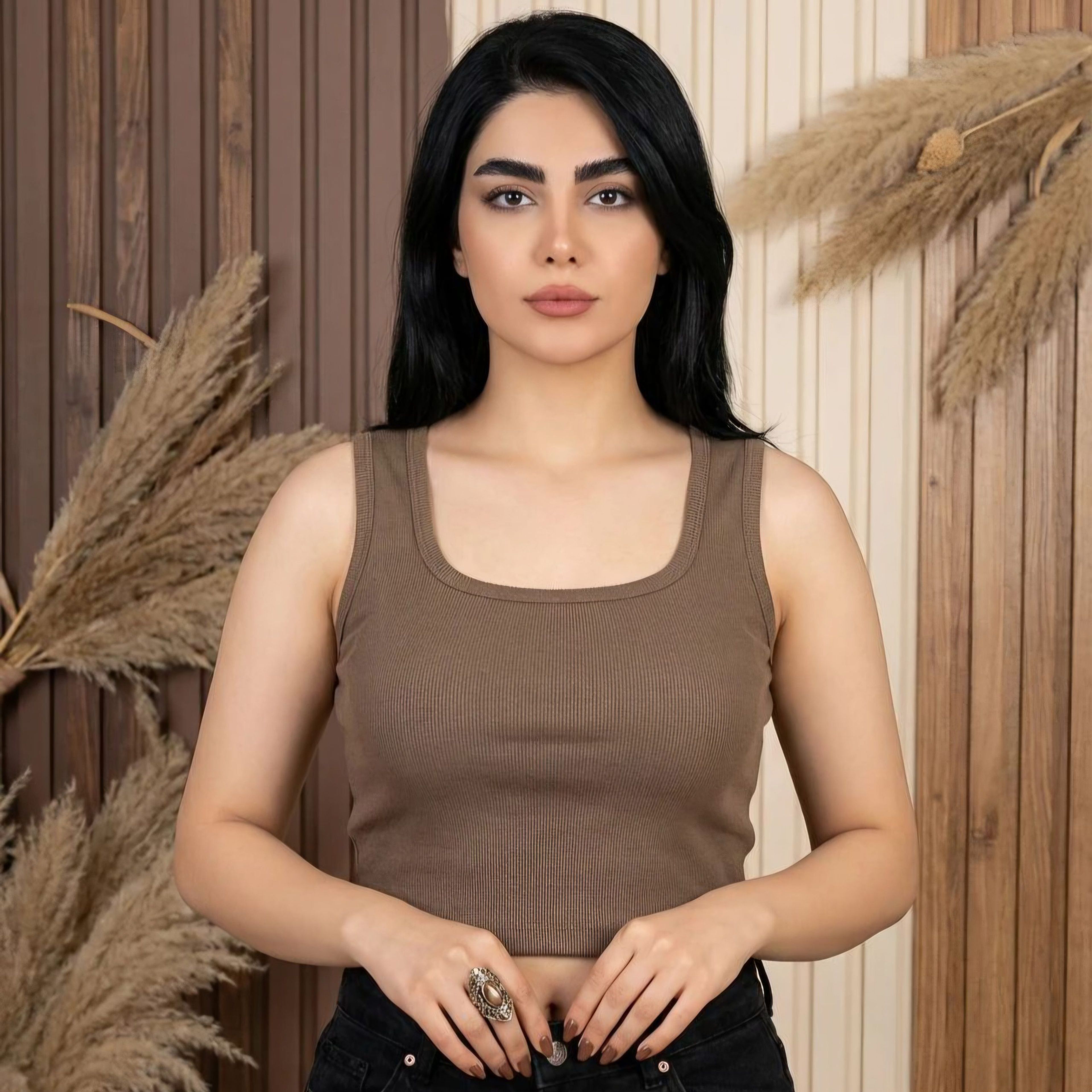 خرید اینترنتی قیمت کراپ زنانه یقه خشتی کبریتی کشی مناسب سایز ۳۶ تا ۴۴ | دلسامه