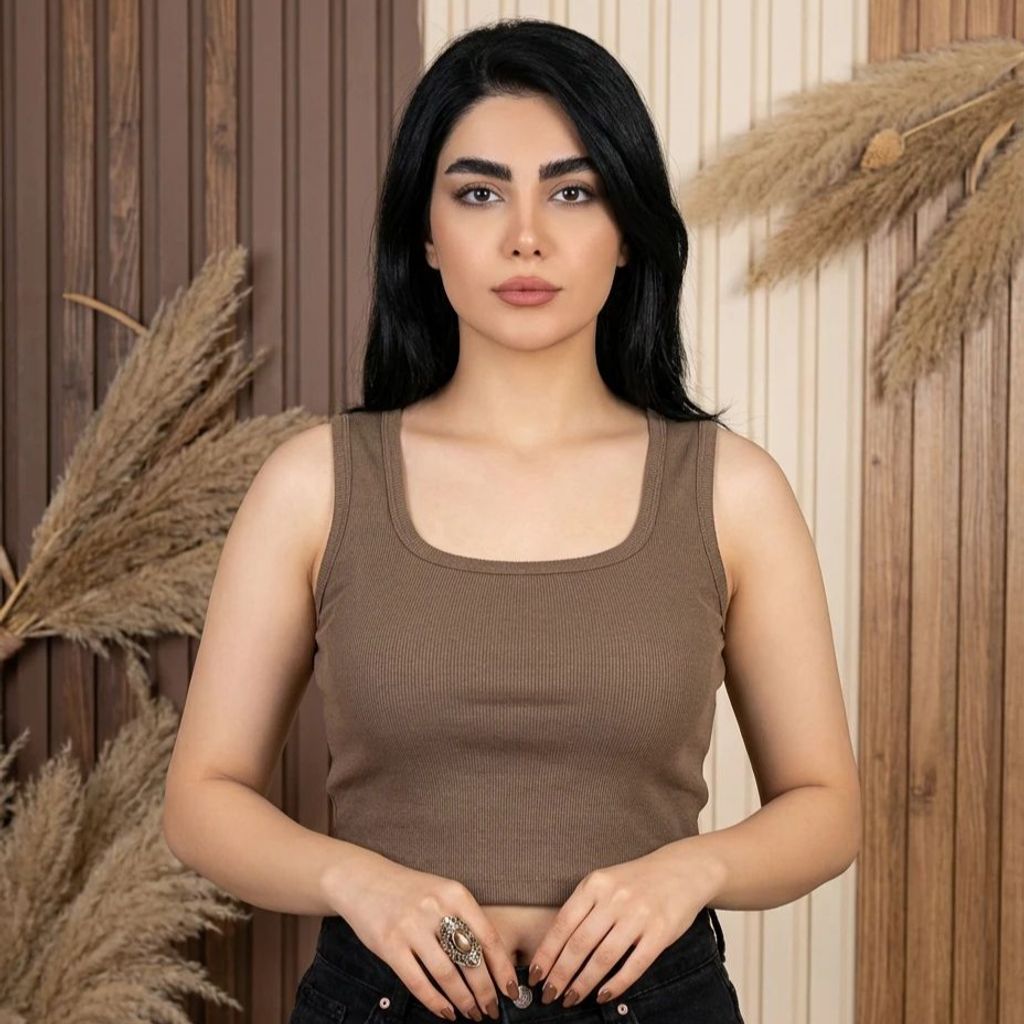 خرید اینترنتی قیمت کراپ زنانه یقه خشتی کبریتی کشی مناسب سایز 36 تا 44 | دلسامه