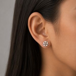 خرید آنلاین گوشواره میخی شکوفه مروارید