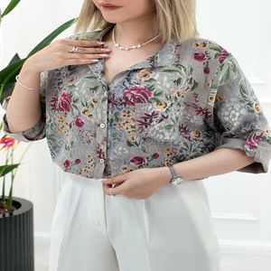 شومیز خنک تابستانه طرحدار ایتالیایی - نسکافه‌ای