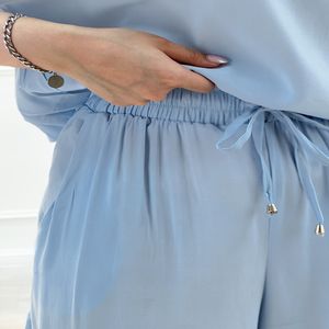 خرید اینترنتی قیمت ست بلوز کراپ و شلوار زنانه مینو