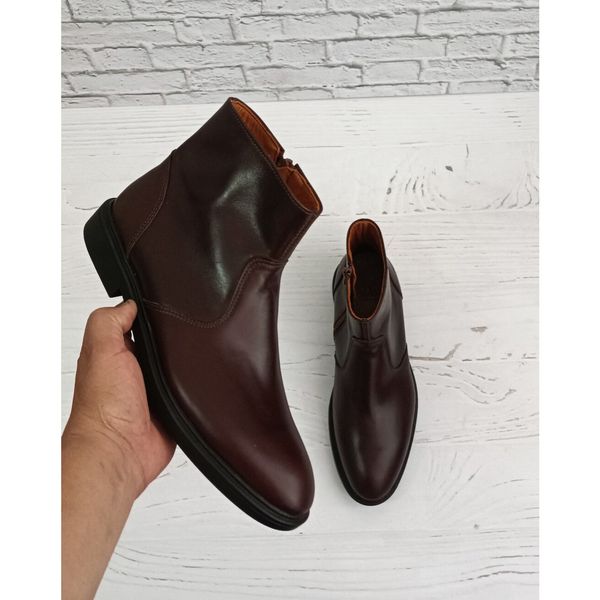 نیم بوت مردانه چرم طبیعی دست دوز مدل آلپاین اسپرت قهوه ای تیره