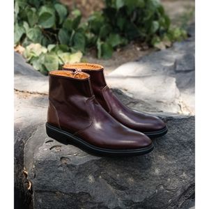 خرید انلاین نیم بوت مردانه چرم طبیعی دست دوز مدل آلپاین اسپرت قهوه ای تیره