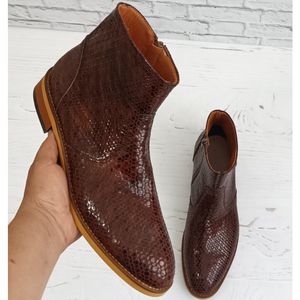 خرید انلاین نیم بوت مردانه رسمی چرم طبیعی آلپاین پوست ماری ابروبادی ترک