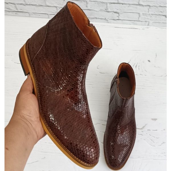 نیم بوت مردانه رسمی چرم طبیعی آلپاین پوست ماری ابروبادی ترک