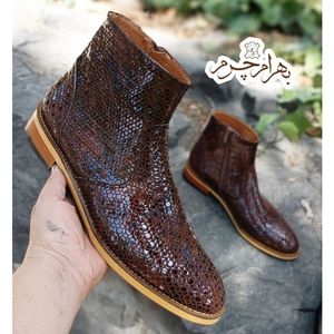 نیم بوت مردانه رسمی چرم طبیعی آلپاین پوست ماری ابروبادی ترک