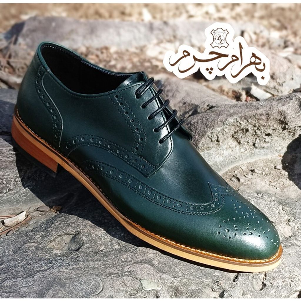مشخصات کفش مردانه مجلسی چرم طبیعی دست دوز ویلسون یشمی