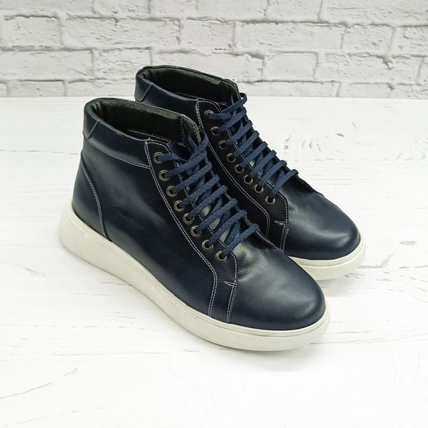 نیم بوت مردانه ونس چرم طبیعی دست دوز ادوین سرمه ای