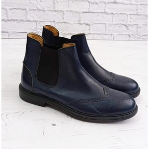 خرید اینترنتی نیم بوت مردانه چرم طبیعی دستدوز کایوت سرمه ای تک سایز