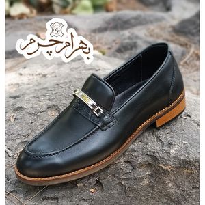 خرید انلاین کفش زنانه تمام چرم دستدوز مدل آلیس مشکی