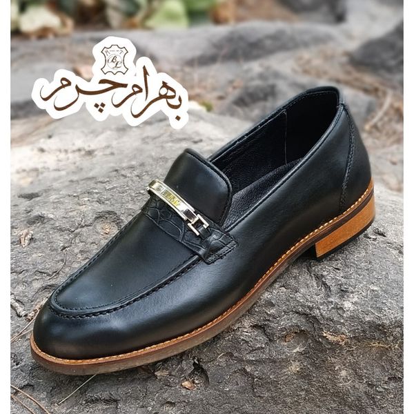 کفش زنانه تمام چرم دستدوز مدل آلیس مشکی