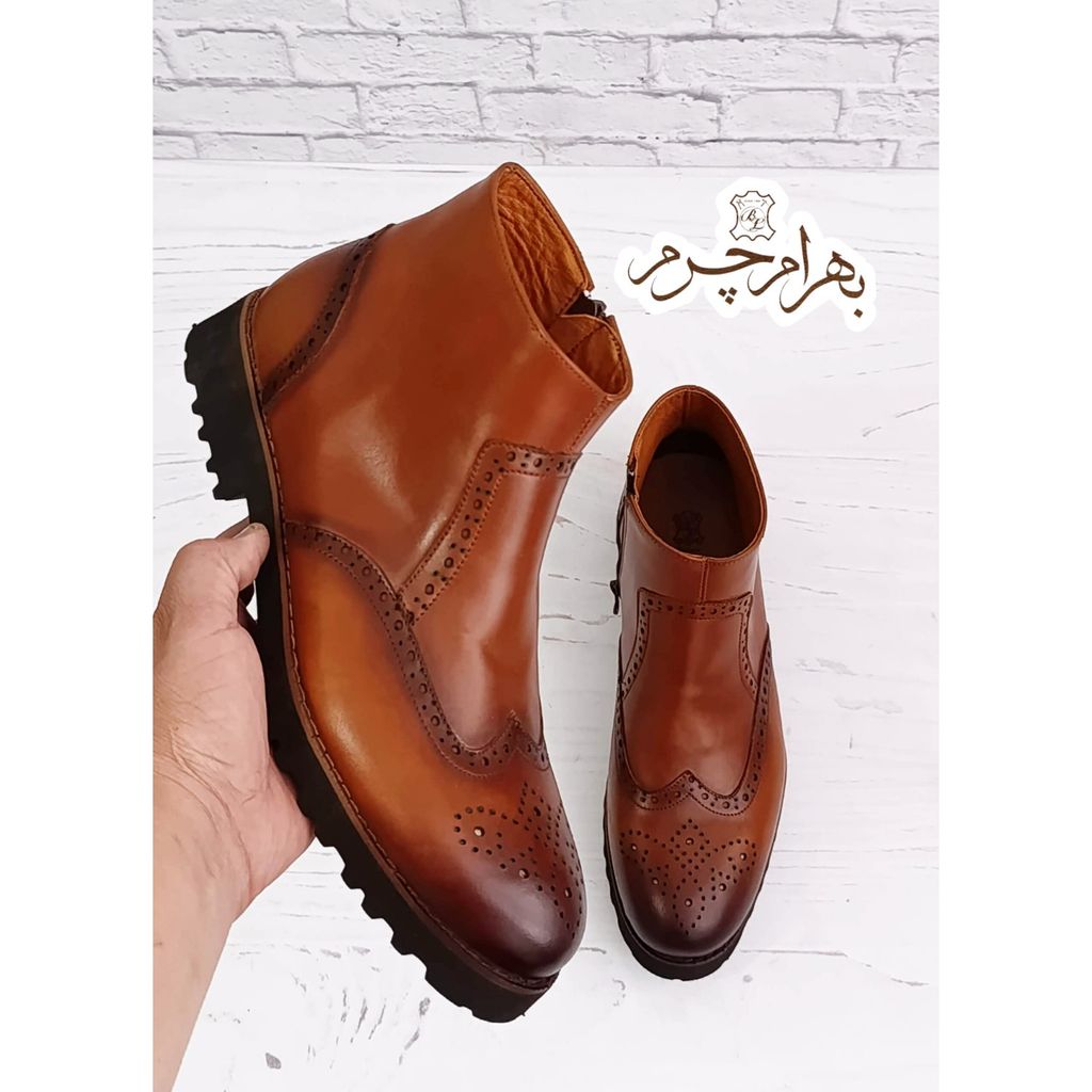 قیمت ارزان نیم بوت مردانه اسپرت چرم طبیعی برونو تک سایز