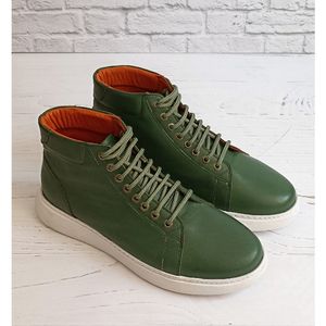 خرید انلاین نیم بوت مردانه ونس شیک چرم طبیعی دست دوز ادوین سبز