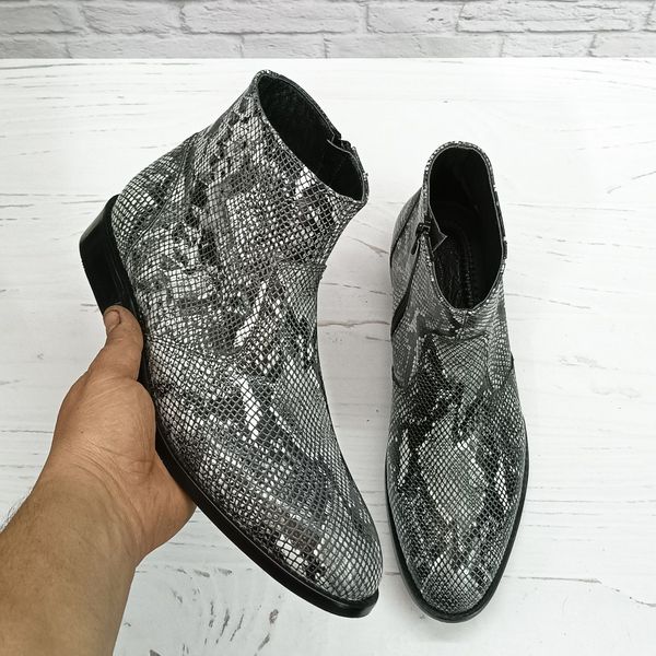 نیم بوت رسمی چرم طبیعی پوست ماری پک 2جفتی زنانه مردانه عمده