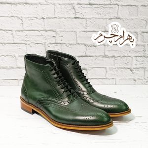 قیمت ارزان نیم بوت چرم طبیعی یشمی پک 2جفتی زنانه مردانه عمده