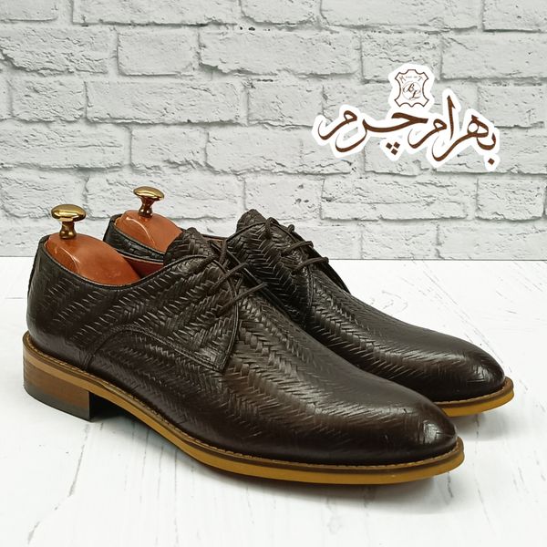 کفش مردانه مجلسی چرم طبیعی مدل آریزونا ترک تک سایز
