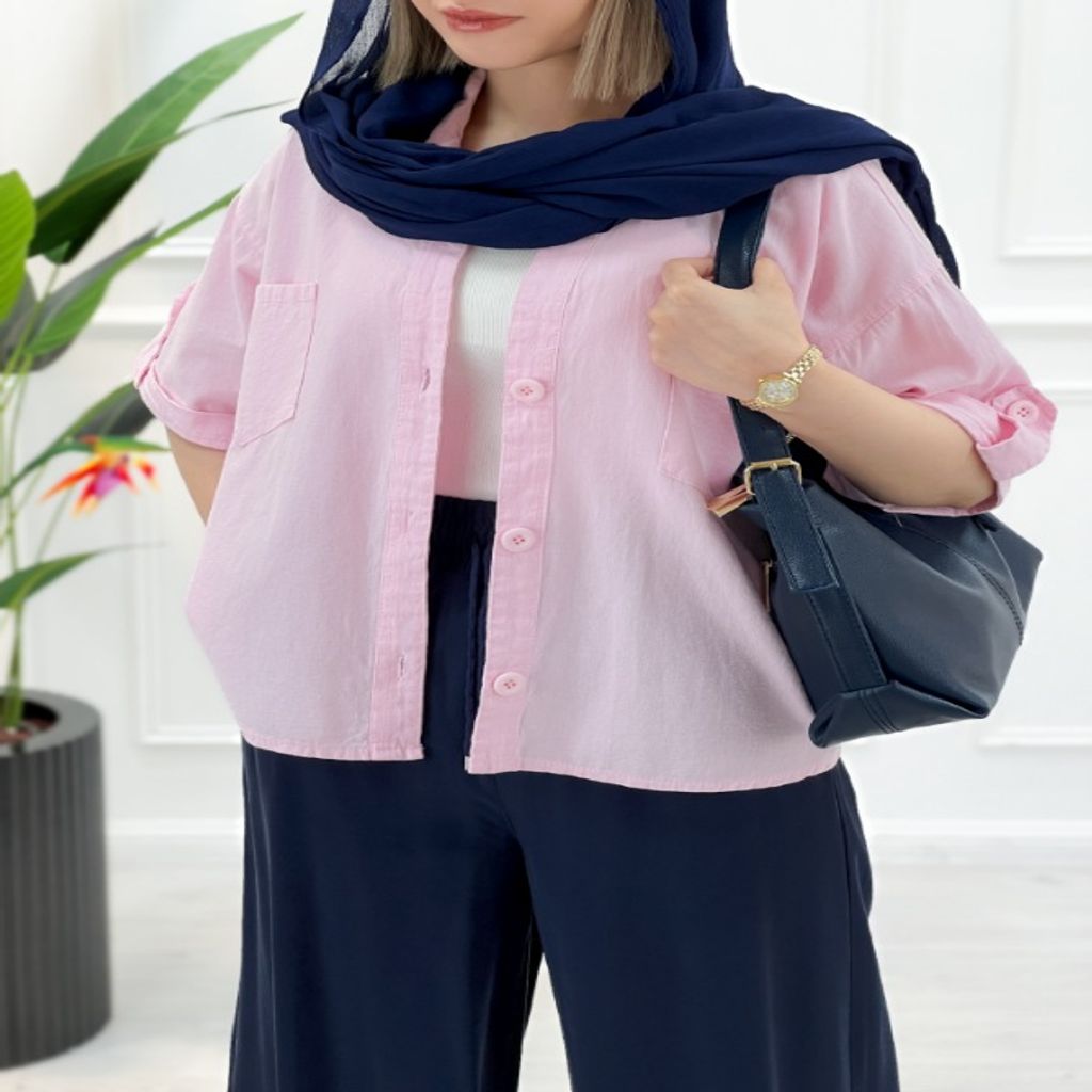 خرید اینترنتی قیمت شومیز کوتاه زنانه مرجان - صورتی