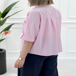 خرید اینترنتی قیمت شومیز کوتاه زنانه مرجان - صورتی