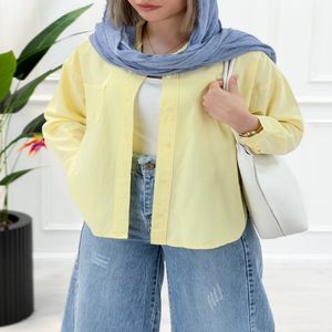 شومیز کژوال زنانه لینن پارمیس - لیمویی