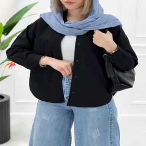 شومیز کژوال زنانه لینن پارمیس - مشکی