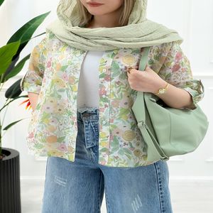 شومیز مانتویی گلدار آرام زنانه - طرح3