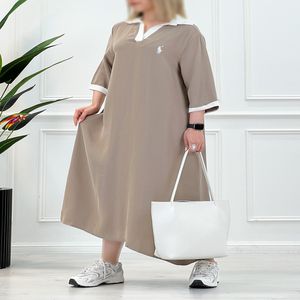 خرید اینترنتی قیمت کفتان بلند زنانه یقه انگلیسی مهلا
