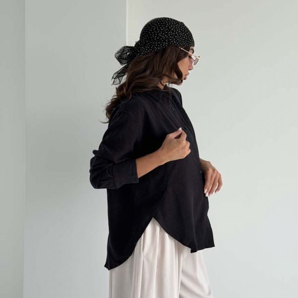 شومیز لینن برش دار کد 220748