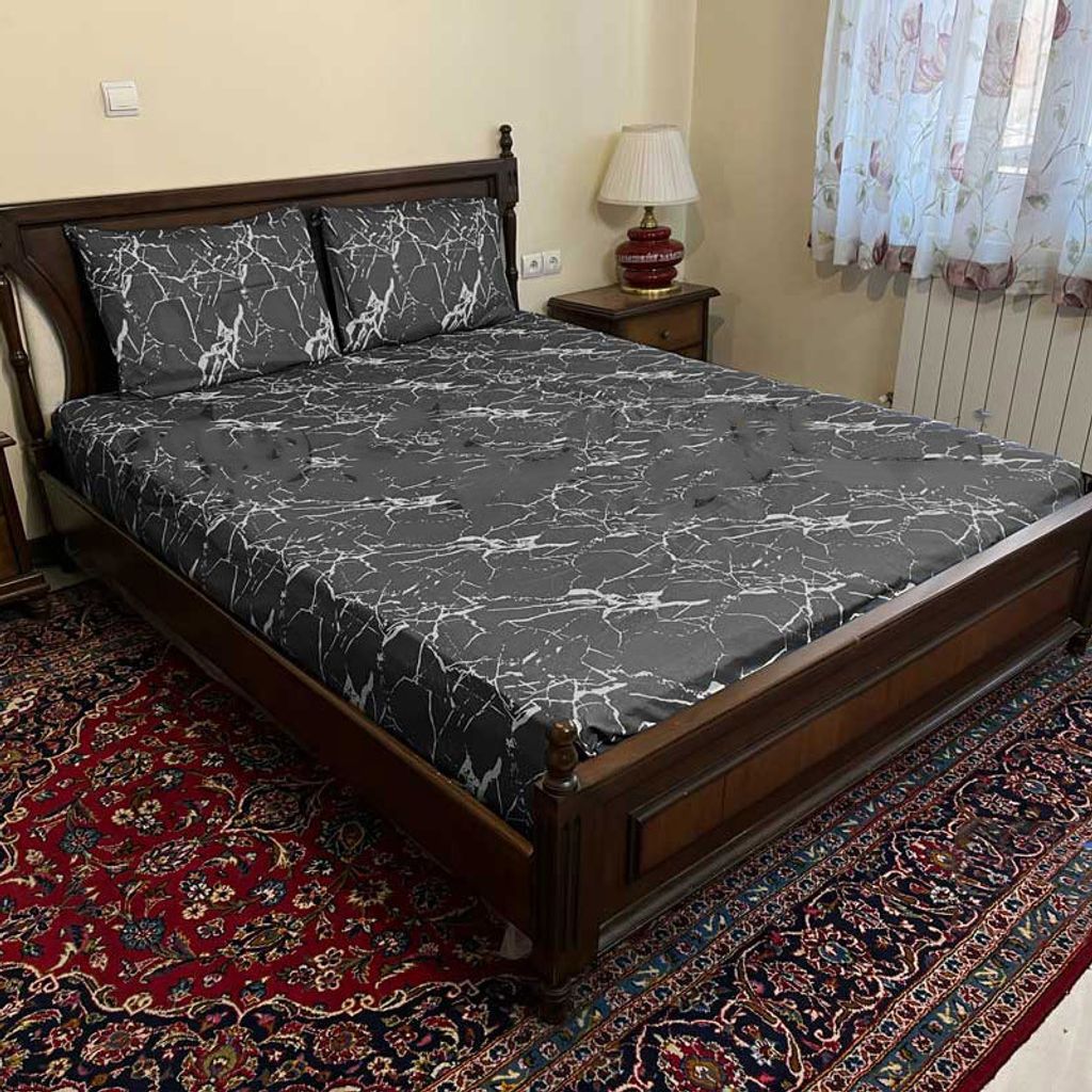 خرید اینترنتی قیمت سرویس ملحفه مدل کشدار تشک طبی سرامیکی 2 نفره 3 تکه