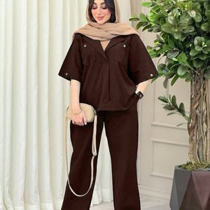 ست اسپرت شلوار شیک ترند جنس لنینت فری تا 46