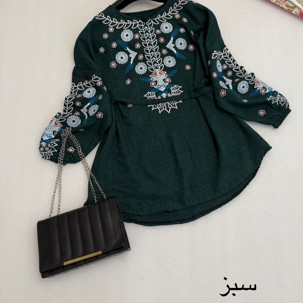 خرید انلاین مانتو دخترانه شونیز مانتویی گلدوزی شیک شانتون درجه یک