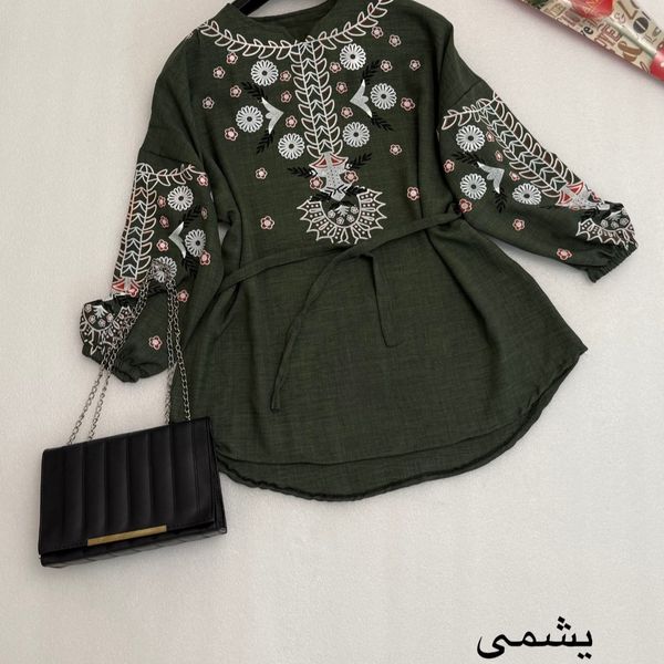 مانتو دخترانه شونیز مانتویی گلدوزی شیک شانتون درجه یک