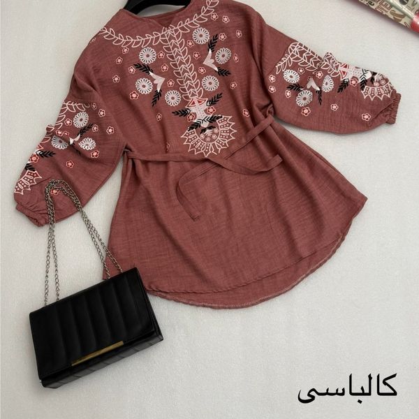 مانتو دخترانه شونیز مانتویی گلدوزی شیک شانتون درجه یک