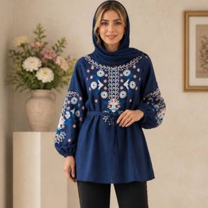 مانتو دخترانه شونیز مانتویی گلدوزی شیک شانتون درجه یک