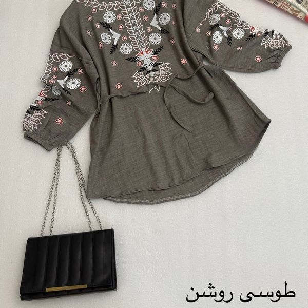 مانتو دخترانه شونیز مانتویی گلدوزی شیک شانتون درجه یک