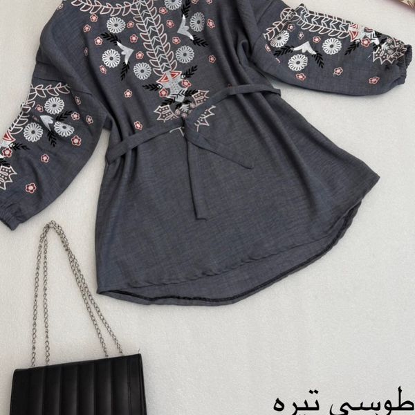 مانتو دخترانه شونیز مانتویی گلدوزی شیک شانتون درجه یک