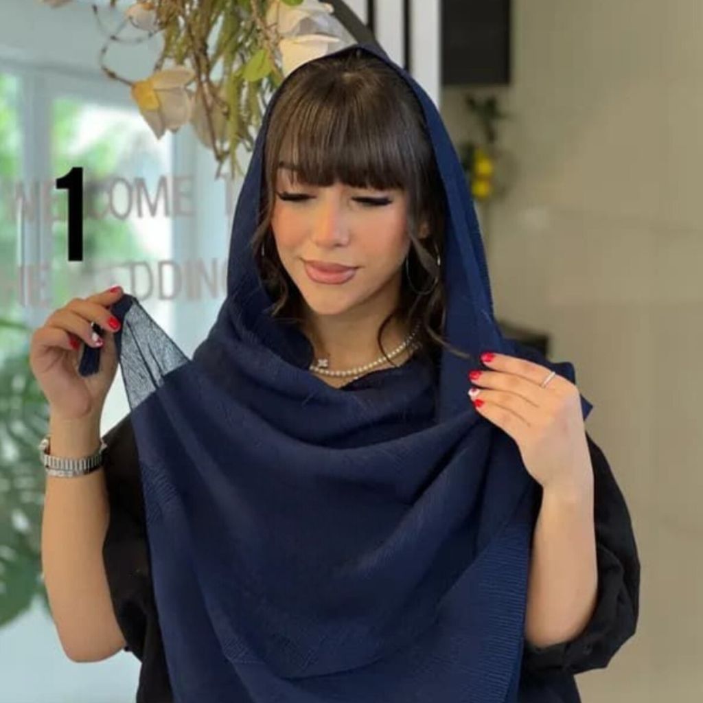 قیمت شال نخی پلیسه تیغ ماهی تک رنگ