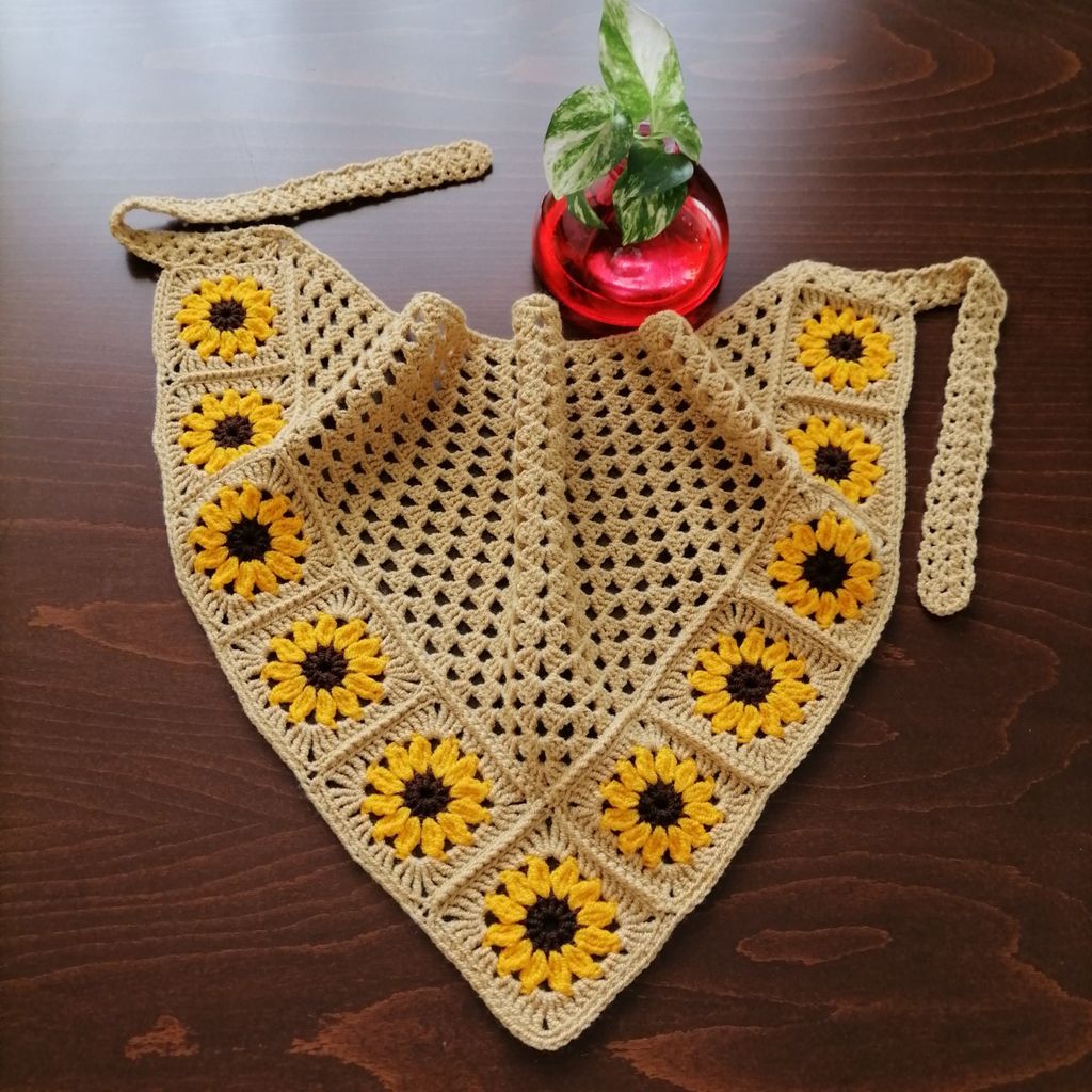 خرید اینترنتی مینی اسکارف گل آفتابگردان، باندانا، اسکارف 0501