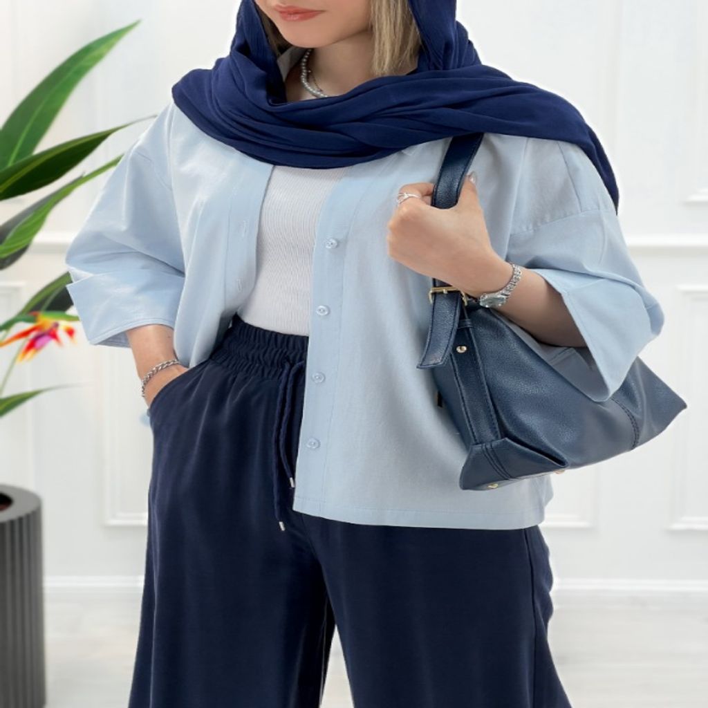 خرید اینترنتی قیمت شومیز همتا - آبی
