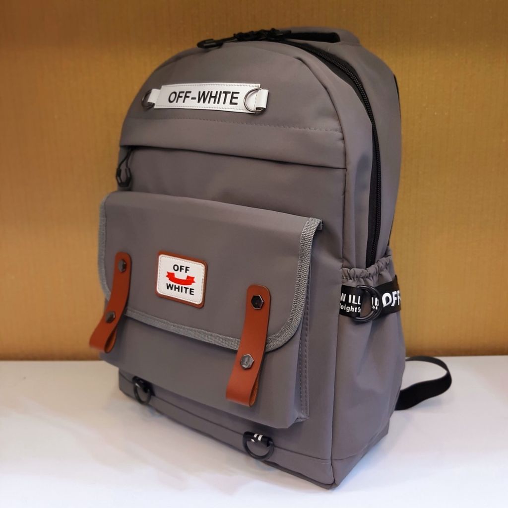 قیمت ارزان کوله پشتی off white خاکستری