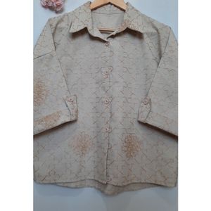 خرید اینترنتی قیمت شومیز زنانه لینن درجه 1 فری سایز از 38 تا 46 کد 1