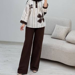 ست شومیز شلوار زنانه زیبا شیک جنس لنین کنفی