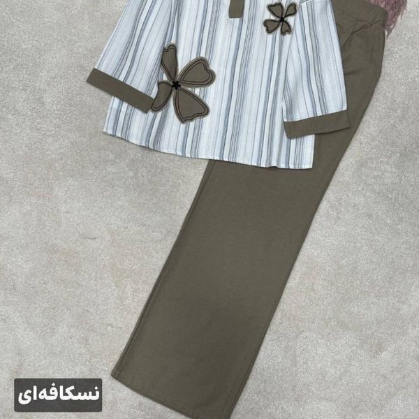 ست شومیز شلوار زنانه زیبا شیک جنس لنین کنفی