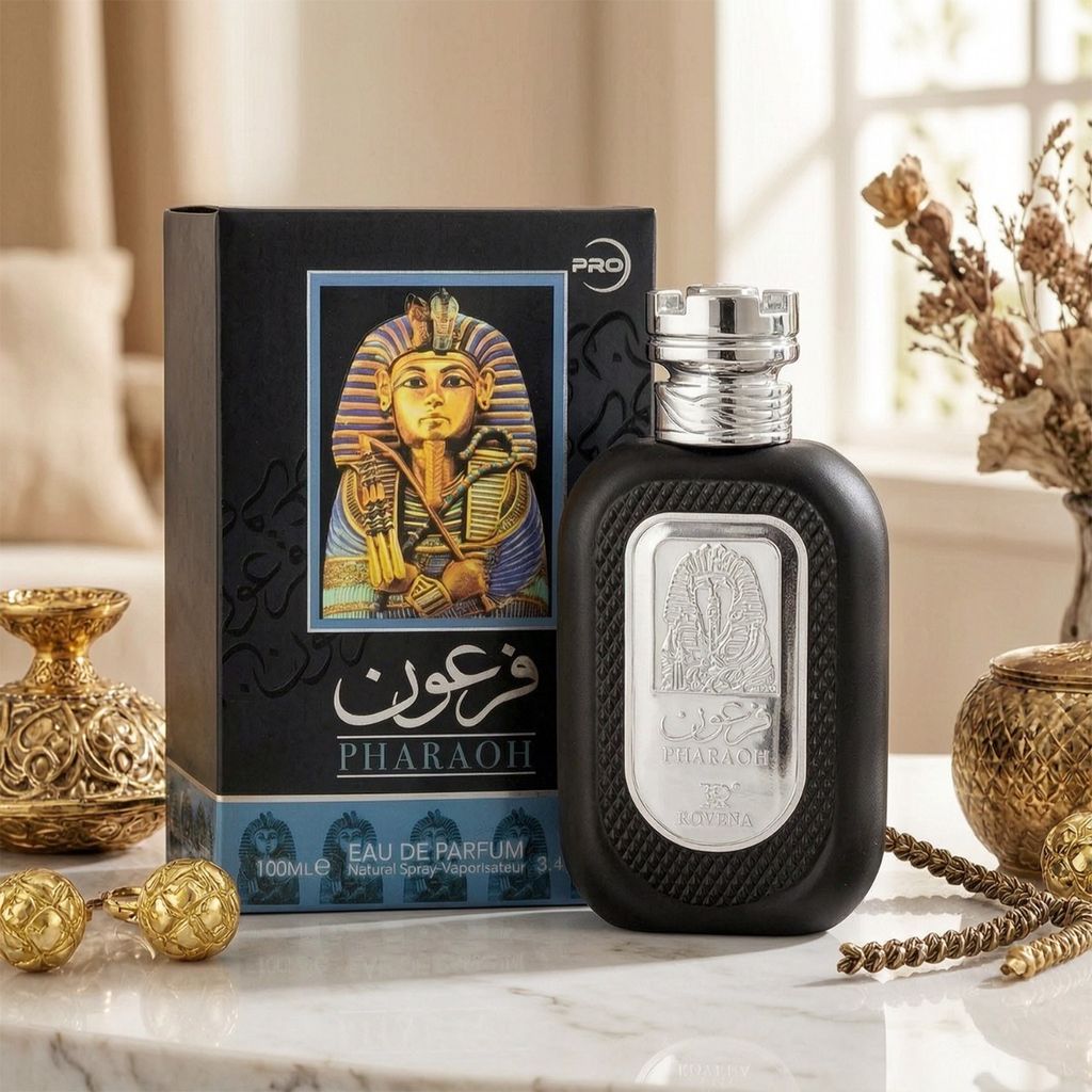 مشخصات عطر ادکلن 2026 مردانه فرعون مشکی روونا فرانسه اسانس فرانسوی حجم 100 میل