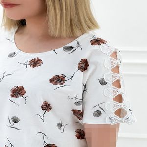 خرید اینترنتی قیمت تیشرت گلدار زنانه سرشانه مروارید