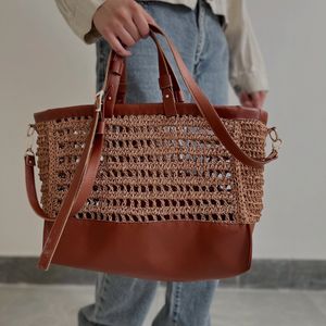 خرید آنلاین کیف رافیا با متریال چرم