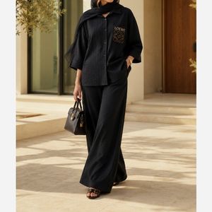 ست شومیز شلوار تابستونی لایرا مشکی