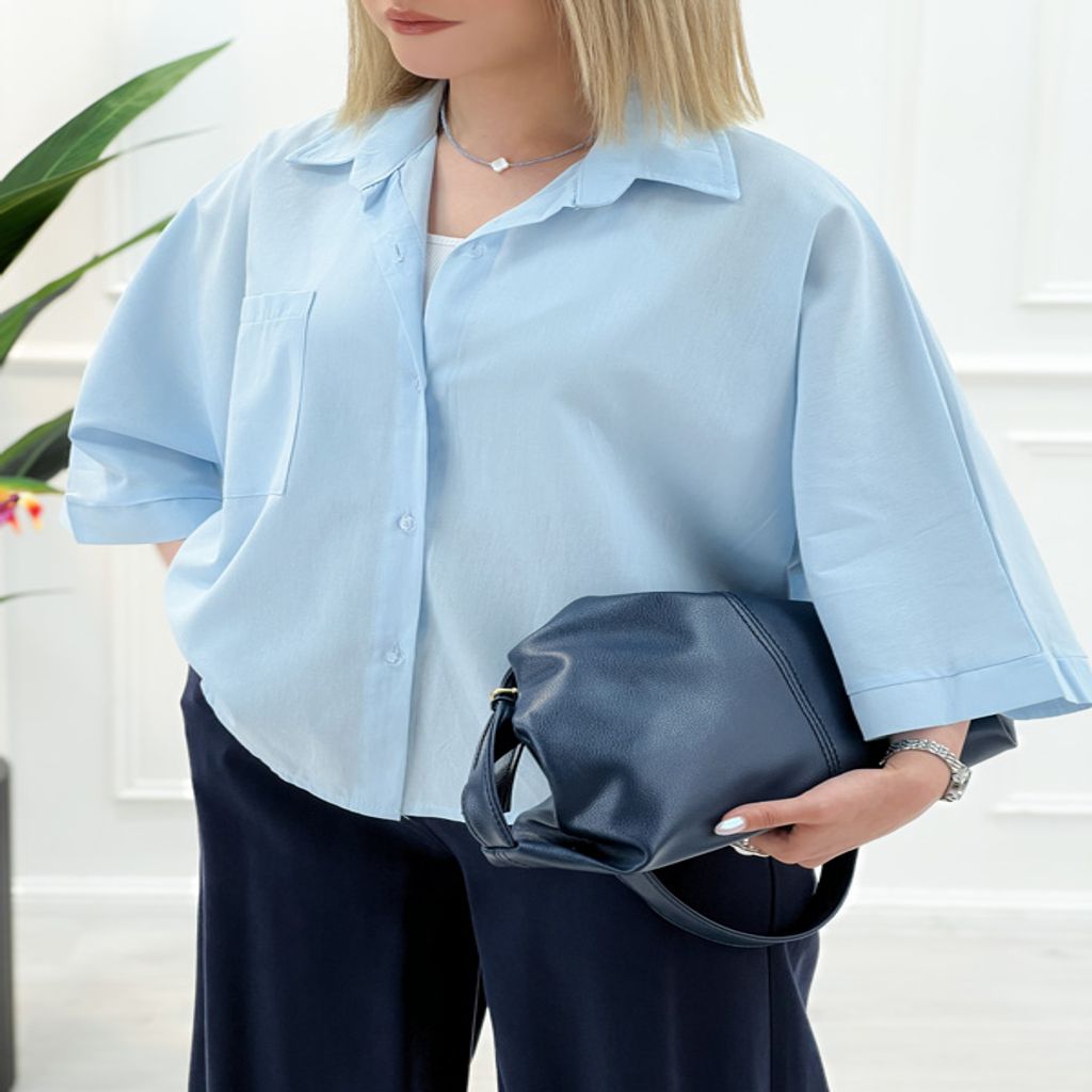 خرید اینترنتی قیمت شومیز اورسایز آزاد زنانه کاملیا