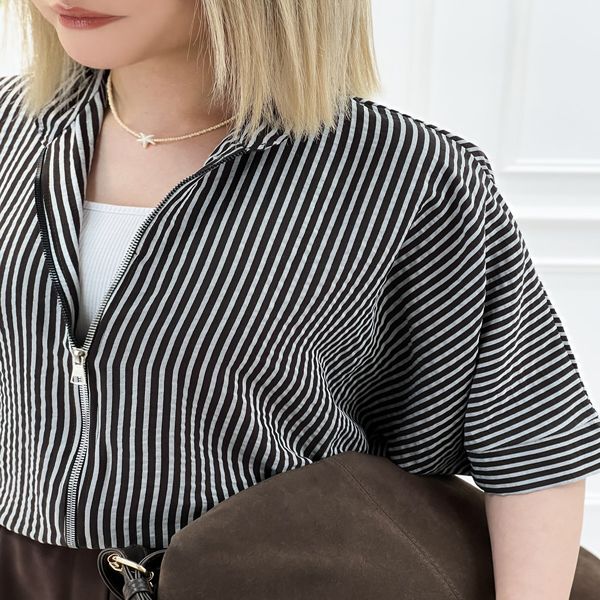 وست راه راه جلو زیپ ربکا
